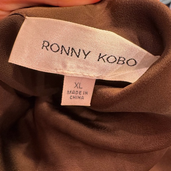 RONNY KOBO Draped Bianca Dress in Chocolate Brown Size XL NWT - Picture 4 of 6